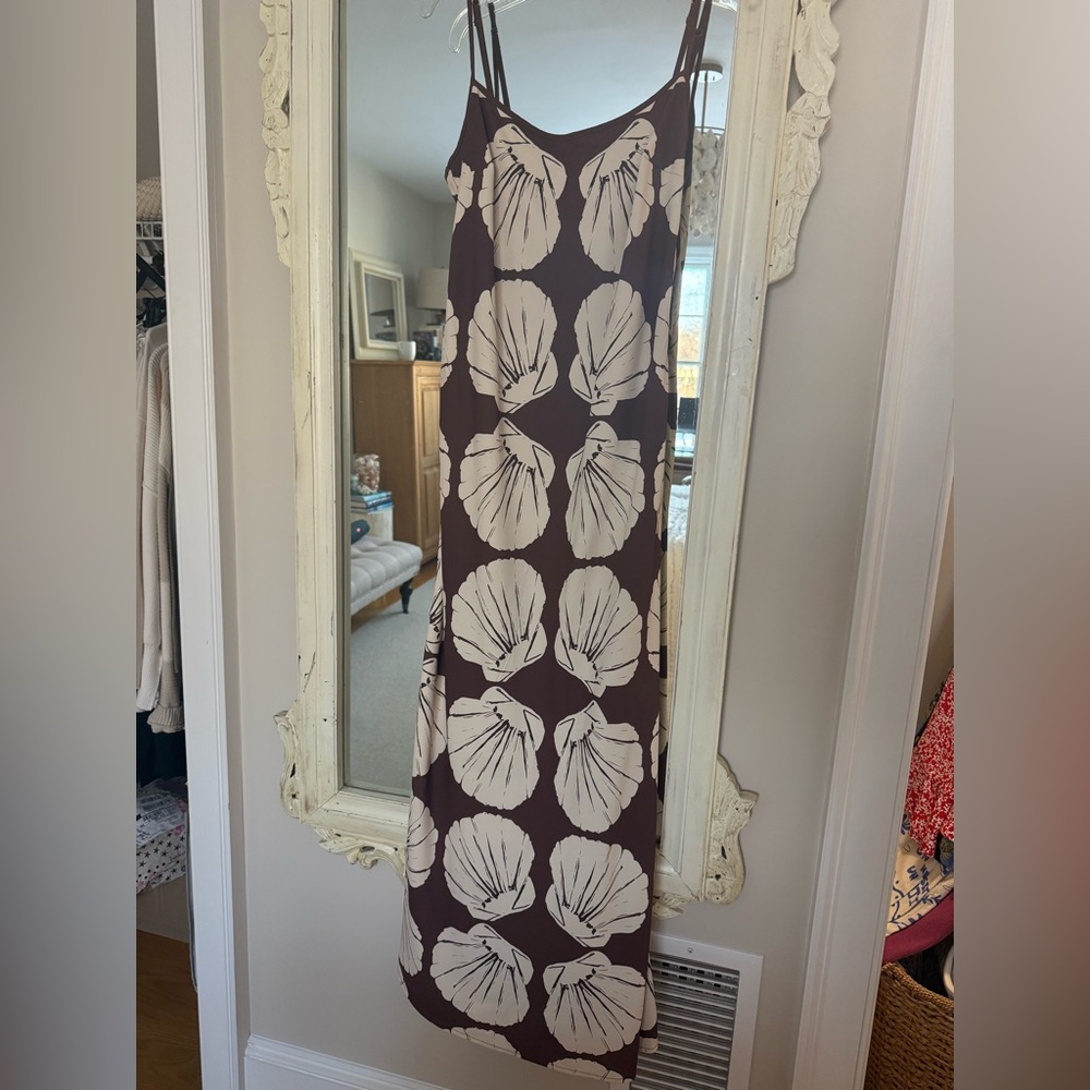 Abercrombie & Fitch Brown Dress with Cream Pattern